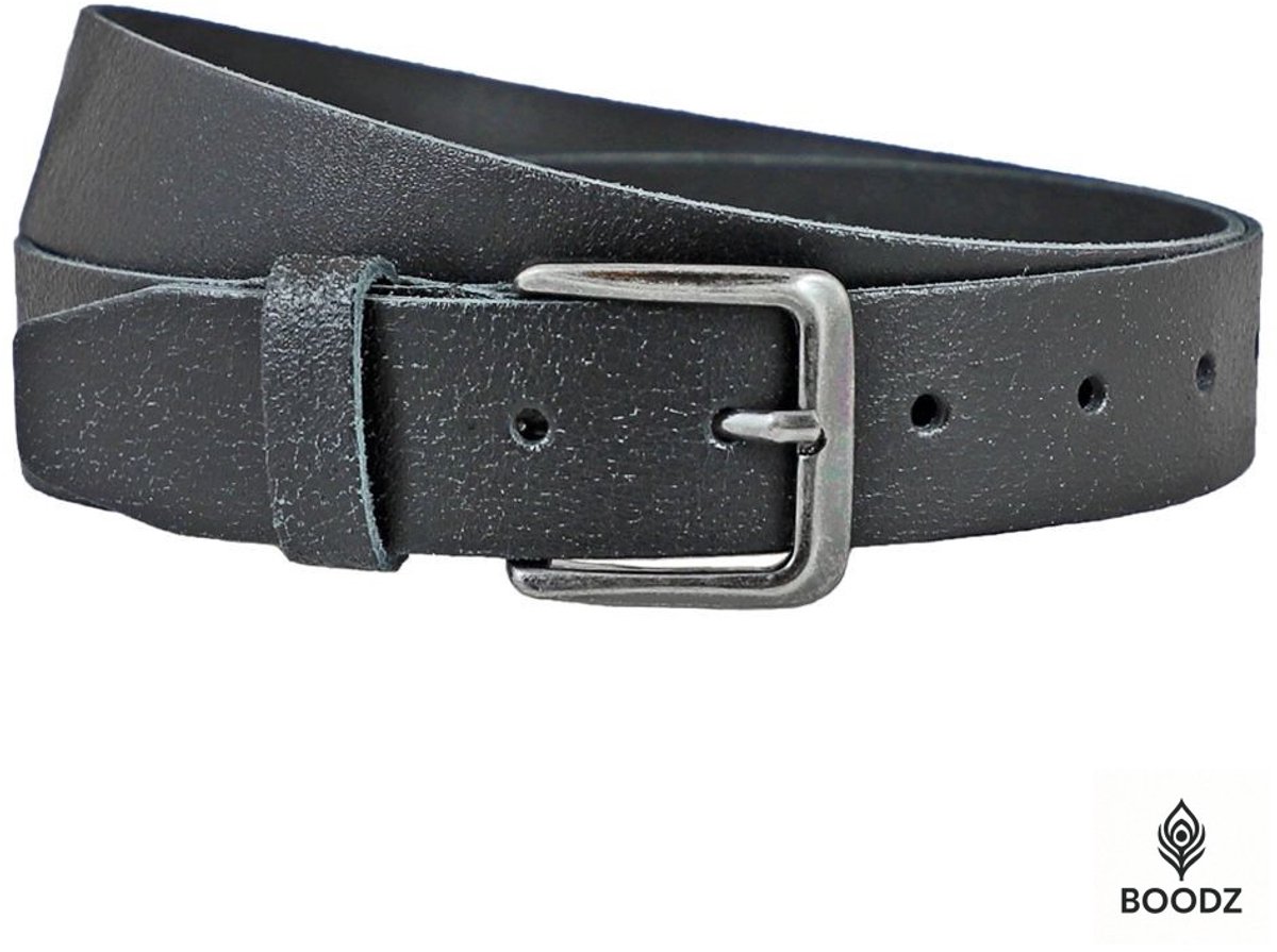 Boodz Leren Riem 4 cm Crack Zwart | Maat 85