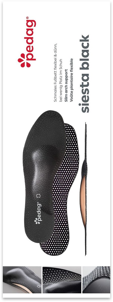 Pedag Siesta Black | Inlegzolen voor hoge hakken | Stabiliteit | Maat: 36 t/m 46