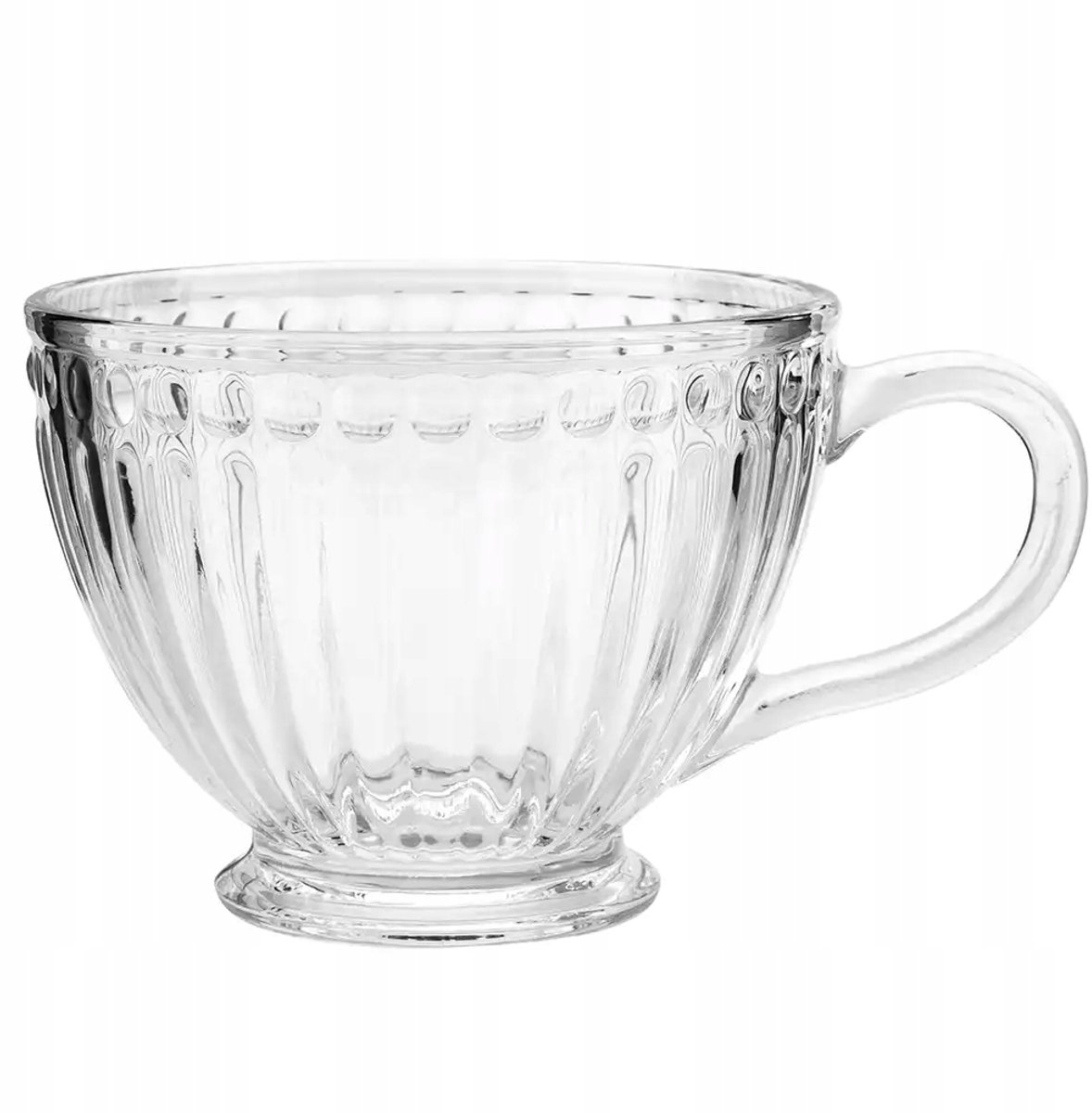 Glazen Mok Lily 430ml op Voet - Elegant Ontwerp met Plissés