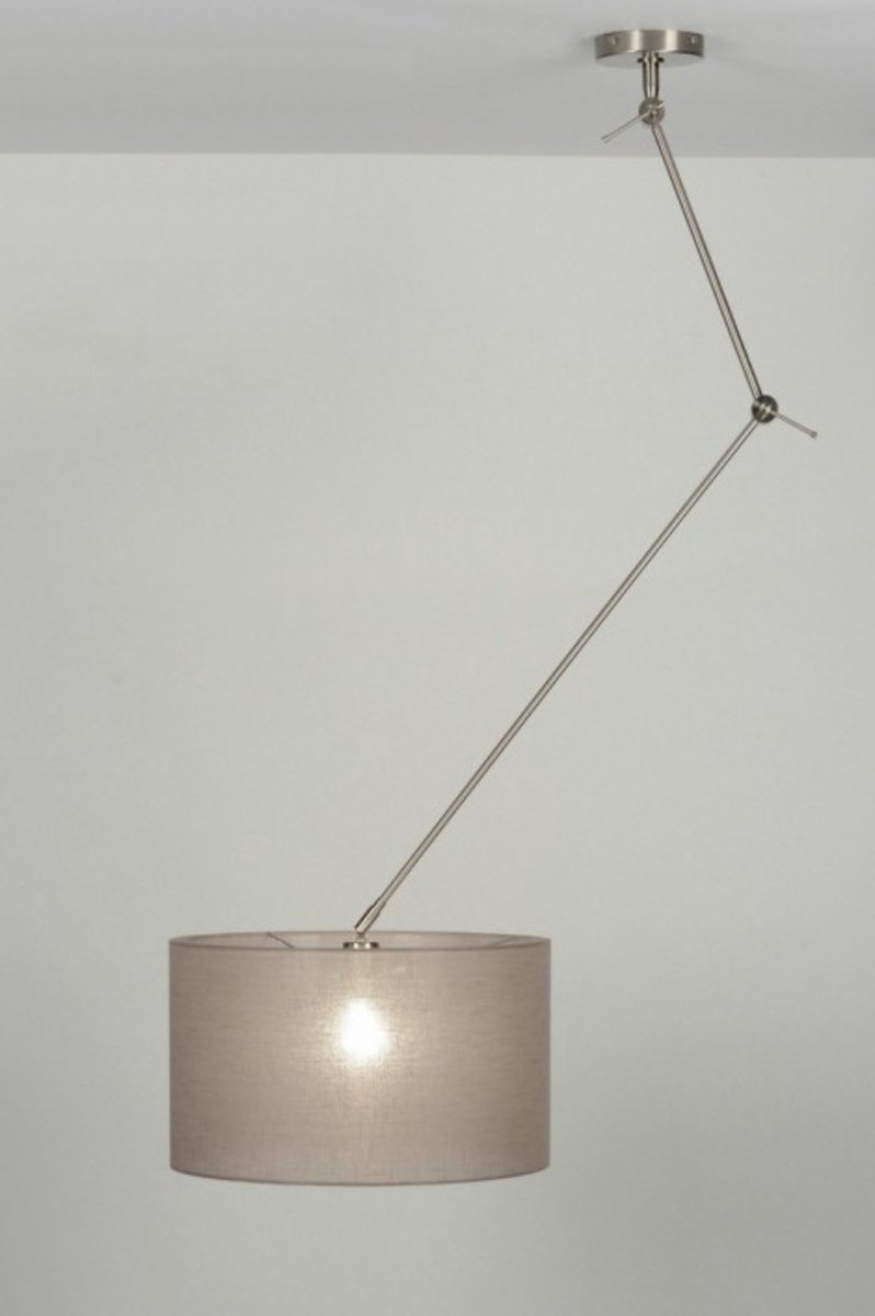 Lumidora Hanglamp 30316 - BRISBANE - E27 - Bruin - Taupe - Textiel - ⌀ 45 cm
