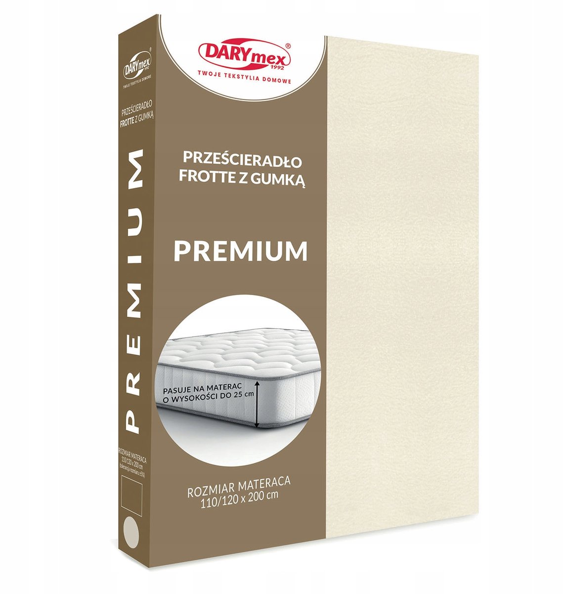 Fijne Frotte Hoeslaken met Elastiek 200x220cm Crème/Ecru (200 g/m²)