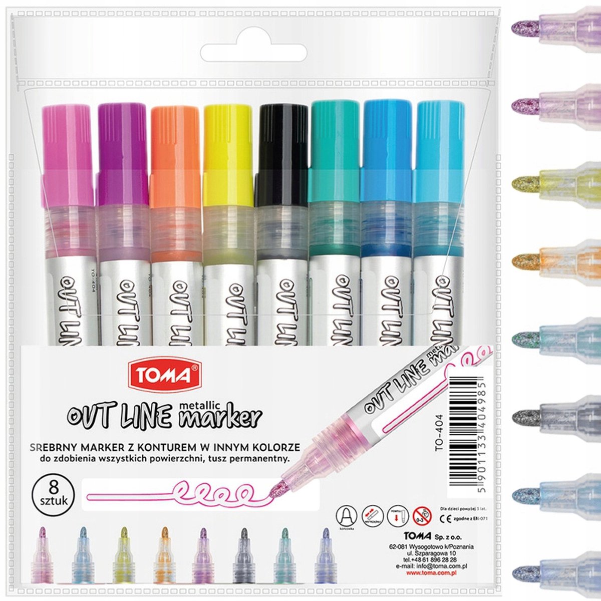 Toma Outline TO-404 Metallic Markers 2,5 mm 8 kleuren
