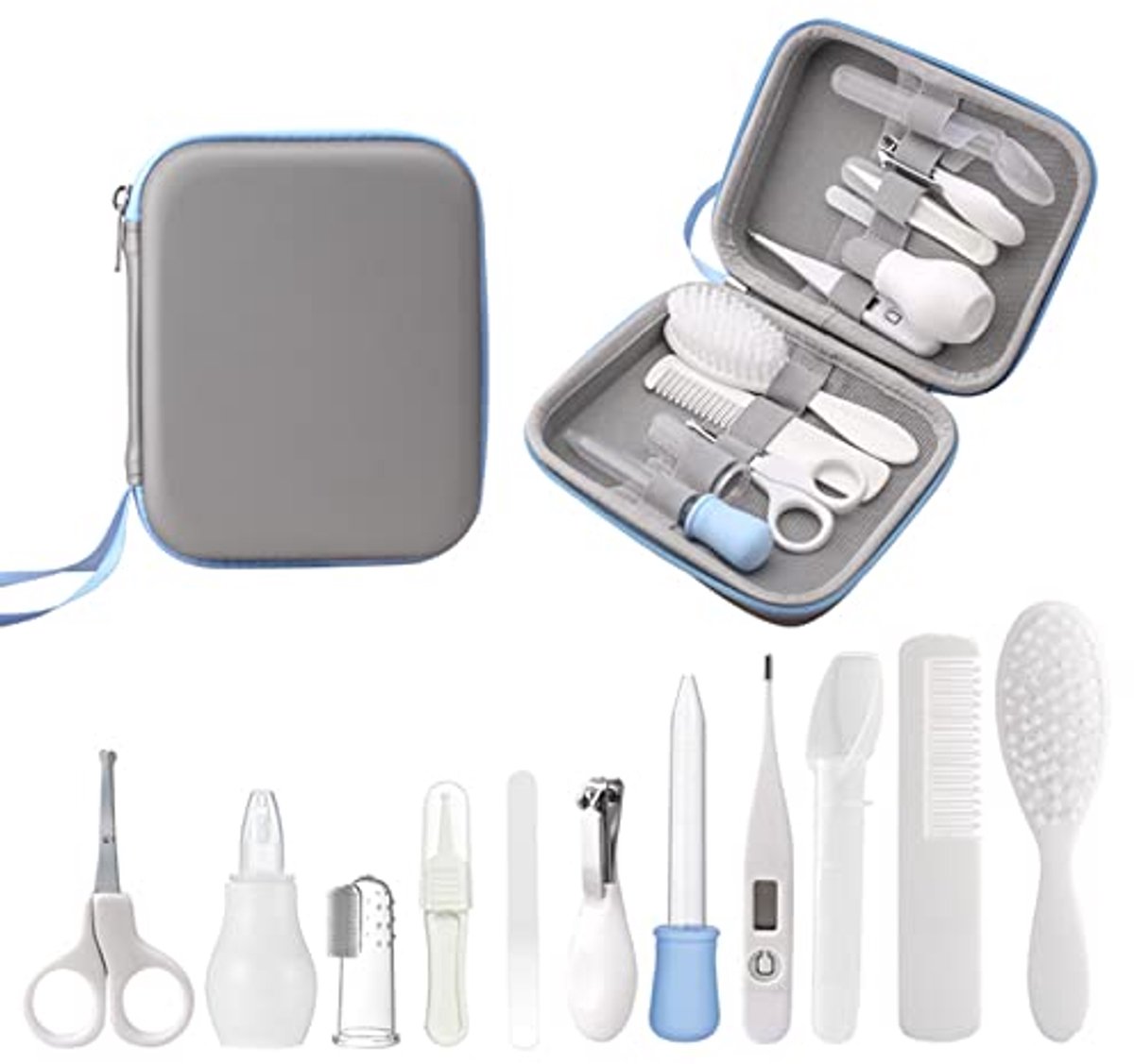 Image of 11-delige Babyverzorgingsset met Kam, Borstel en Nagelknipper – Perfect voor Pasgeborenen