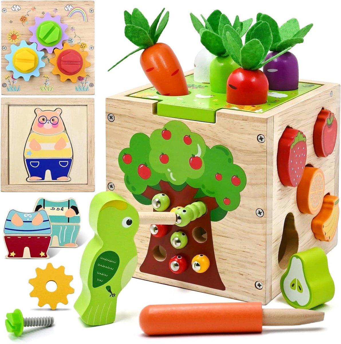 Provento - Activiteit Kubus Speelgoed Baby Educatief Houten Ontwikkeling 18+ Maanden