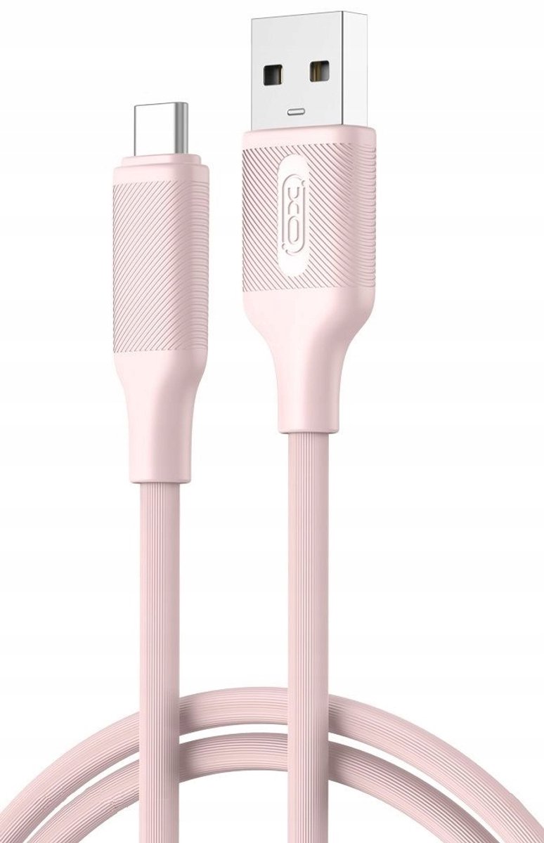 XO NB265 USB-C Kabel 1m 2.4A Snelladen Roze