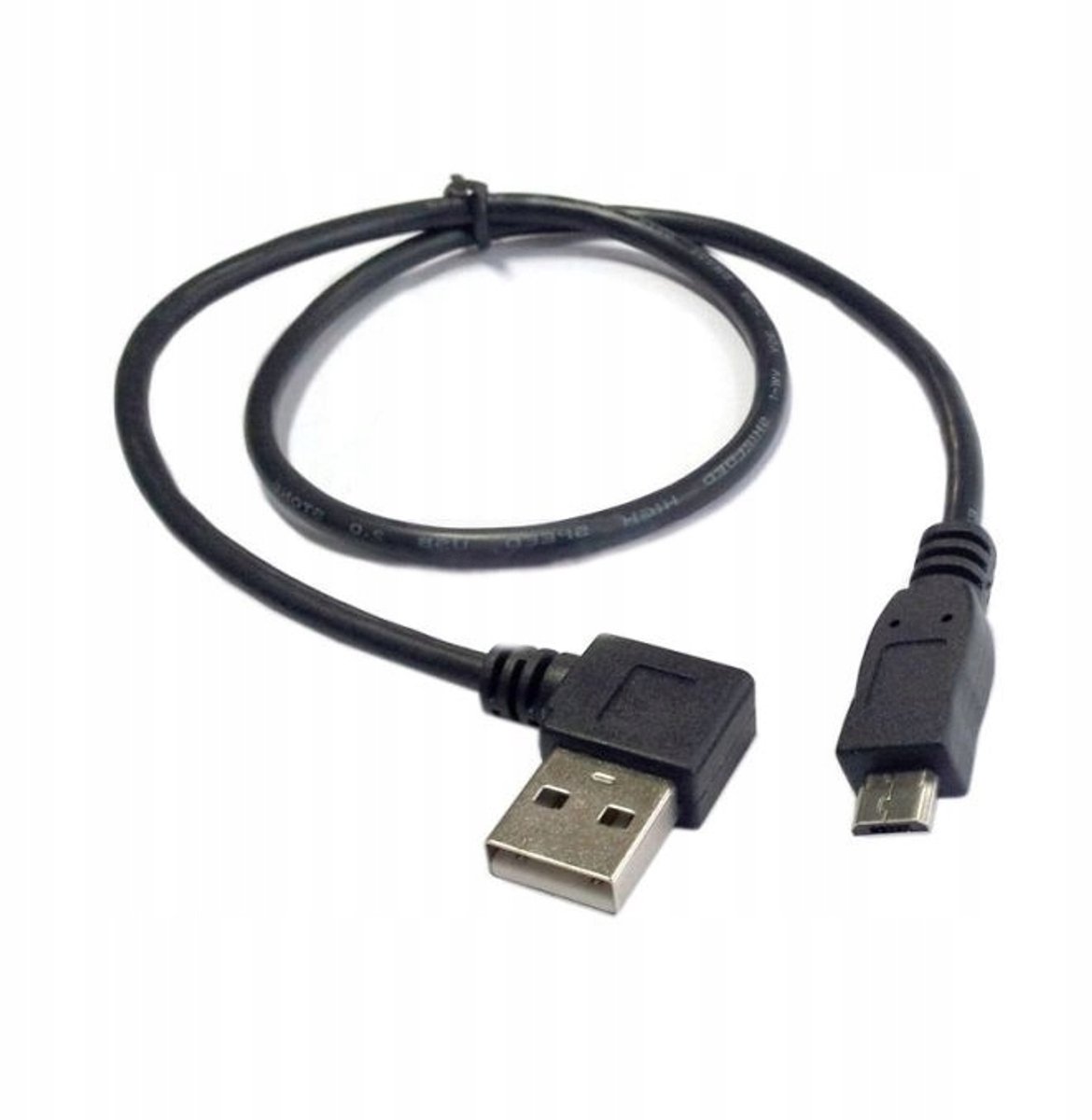 Hoekige MicroUSB naar USB Kabel 0.5M - Rechts