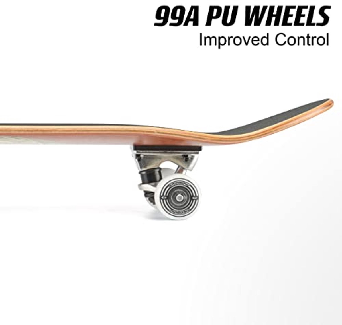 Complete Skateboard 31″ x 8″ voor Kinderen en Volwassenen Dubbele Kick Lichte Constructie Inclusief Grip Tape en Wielen