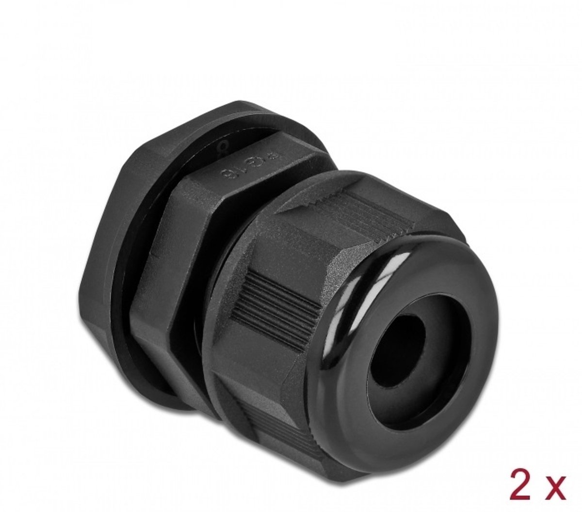 Kabelwartel PG16 voor ronde kabel zwarte 2 stukken