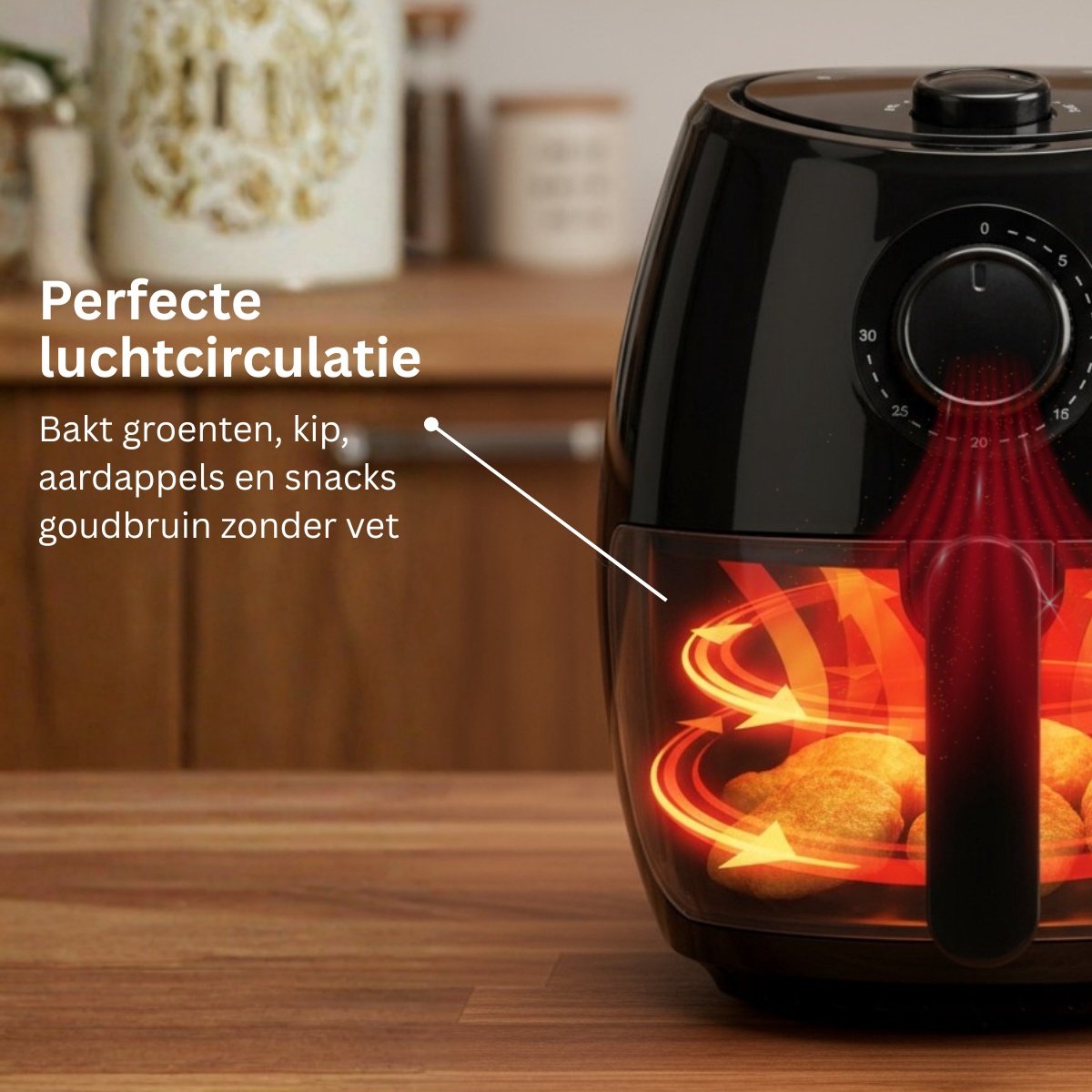 BluMill Mini Airfryer - Compacte Heteluchtfriteuse - Airfyer 2 Personen - 1000W - 2L — afbeelding 2