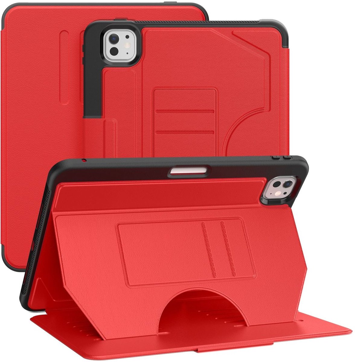 Mobigear Tablethoes geschikt voor Apple iPad Pro 11 Inch (2025) Hoes | Mobigear Magnetic Folio Bookcase + Stylus Houder - Rood