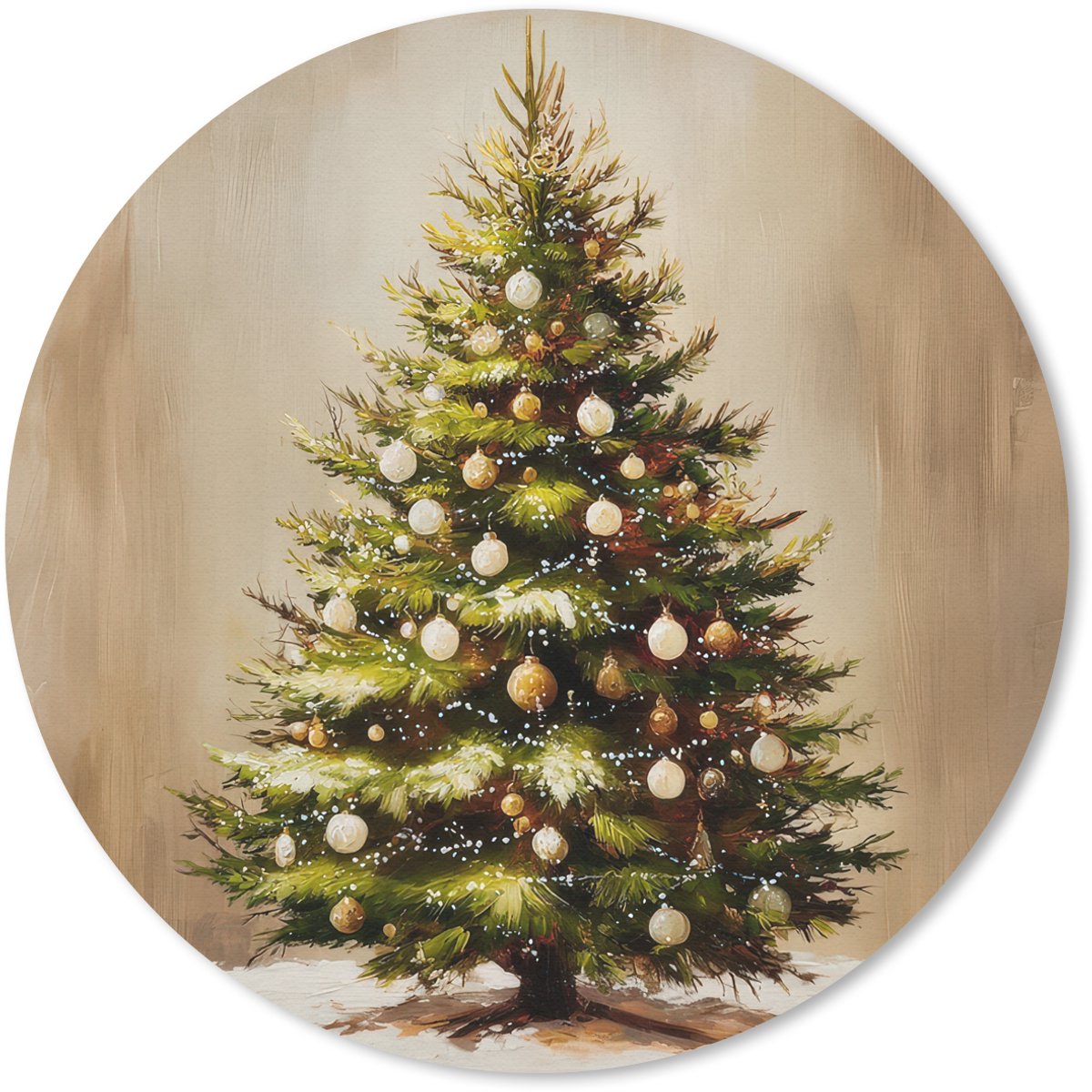 Muismat rond 50x50 cm - Mousepad Kerst - Sfeer - Groen - Ronde muismatten