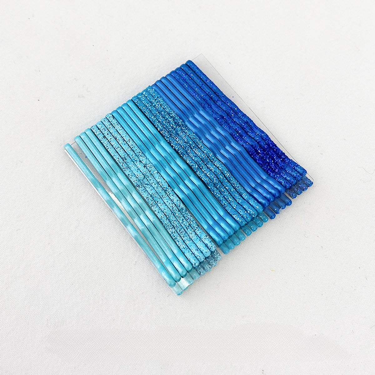 Glitter schuifspeldjes set - Blauw - 24 stuks - 5 cm - haarspeldjes - haarschuifjes - Haaraccessoires - meisje - dame