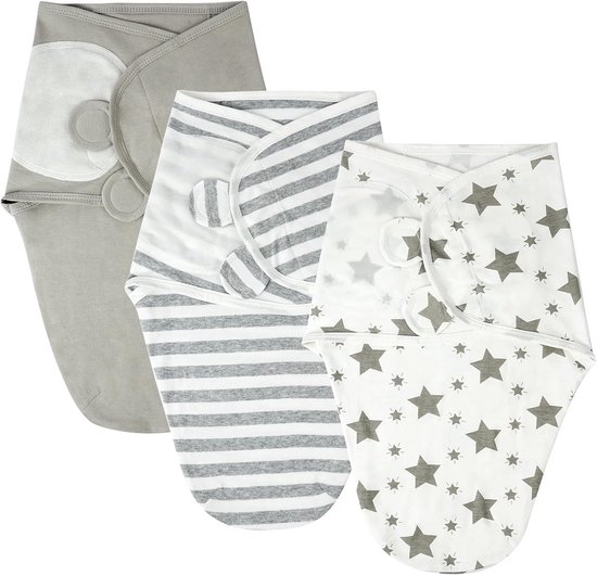 Wikkeldeken - 0-3 maanden - inbakerdoek - newborn - essentials - verstelbaar, slaapzak voor baby's