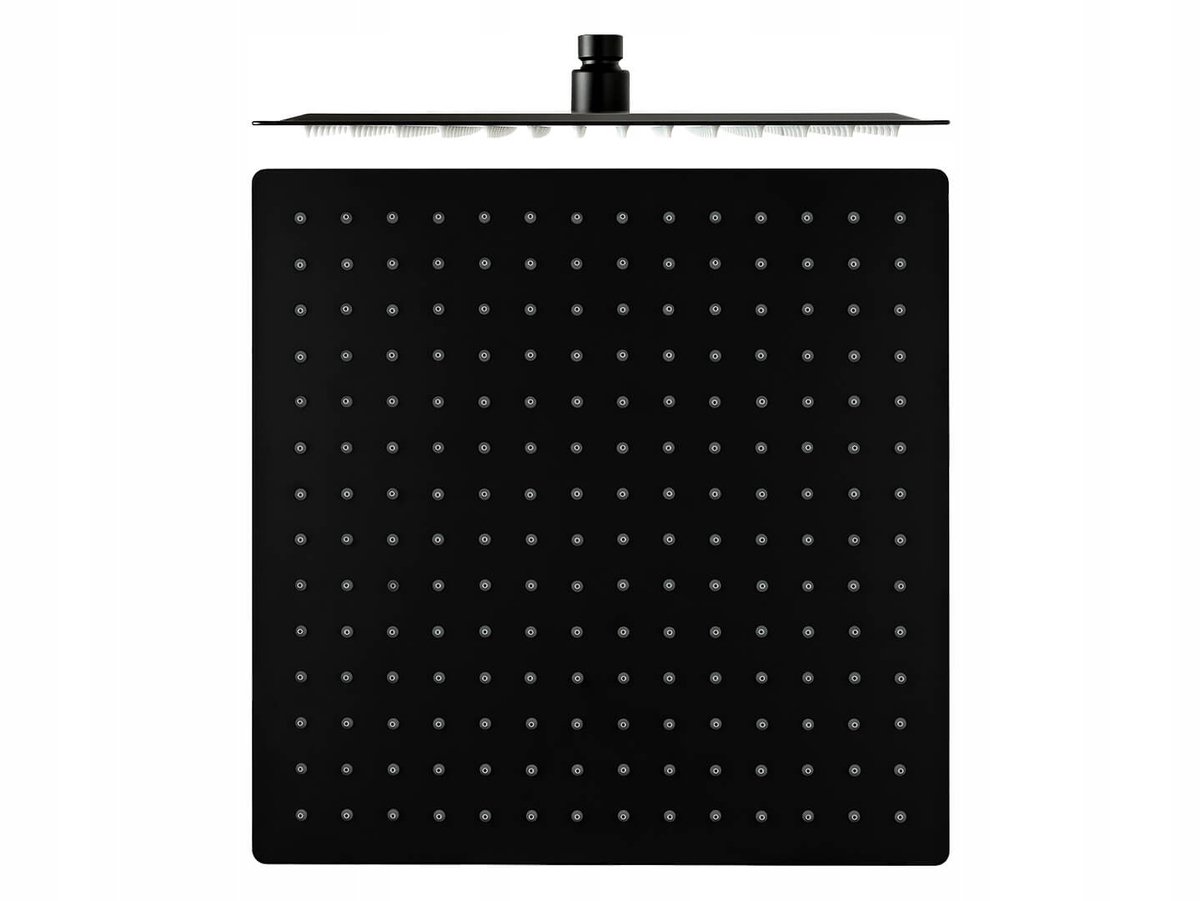 Zwarte Douchekop Vierkant 30x30cm - RVS - Anti-Calc