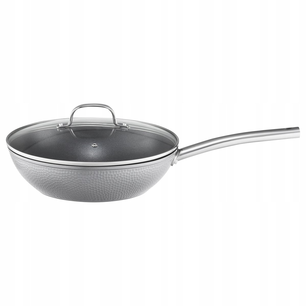 Wok met Deksel Qualum Basic Bubble 28 cm - Aluminium, Inductie