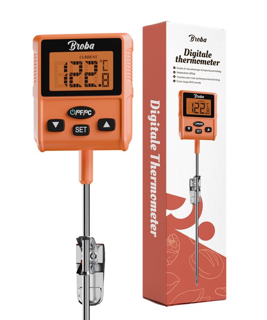 Vleesthermometer BBQ Thermometer - Oventhermometer Keukenthermometer Kookthermometer - Kerntemperatuurmeter Voedselthermometer Kernthermometer - Suikerthermometer Kook Thermometer Vlees Oven Keuken - Temperatuurmeter Digitaal - Barbecue Accessoires