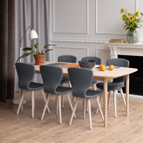 Table de salle à manger ovale Aslan 210x100 - chêne - Actona - Tables à manger en oval danois - Brun - Bois|Placage - Tables à manger en oval danois