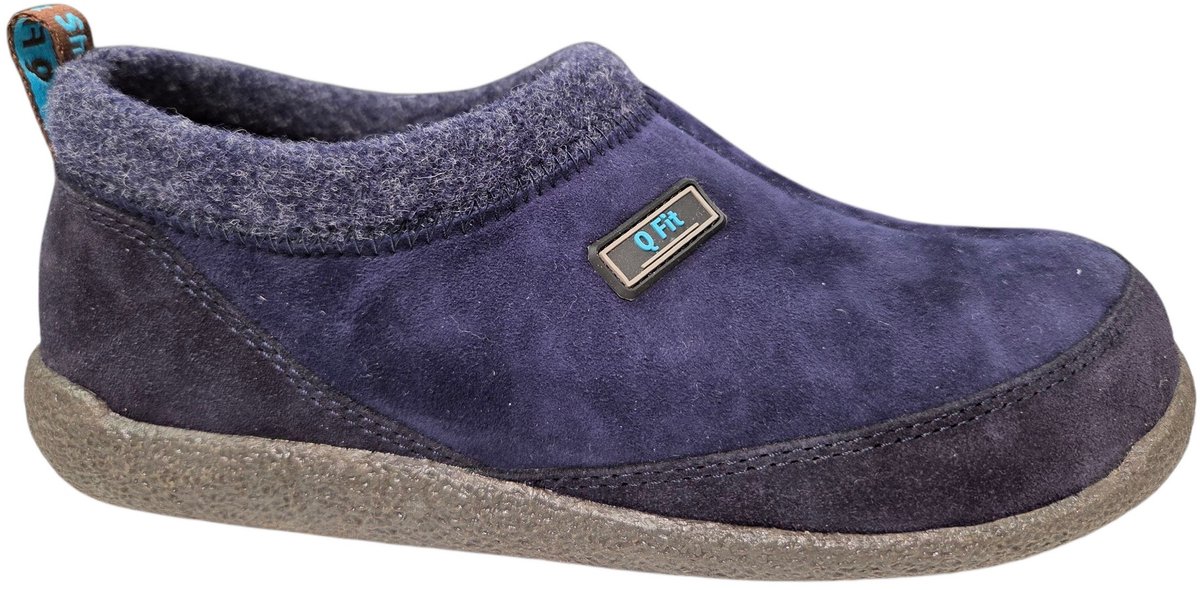 Q Fit Bern 4 Blauwe Nubuck Gesloten Heren Pantoffels - Blauw - 39