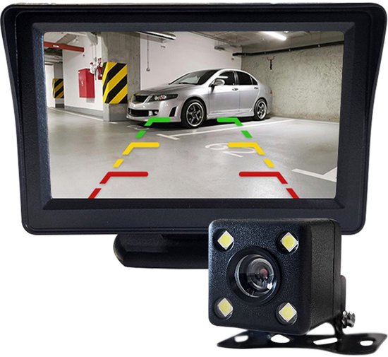 Draadloze Achteruitrijcamera 12V met Nachtzicht - Parkeerhulp - 5 inch HD Ready - Complete set