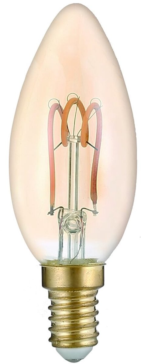 Avide E14 LED Filament Lamp 3W - 180lm - 2700K - Extra Warm Wit - LED Kaarslamp B35 - Vervangt 20W Gloeilamp