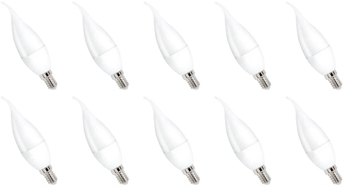 Spectrum LED Kaarslamp E14 8W - 230V - 710 Lumen - 3000K Warm wit - Gezellig licht - Energiezuinig - 10 stuks