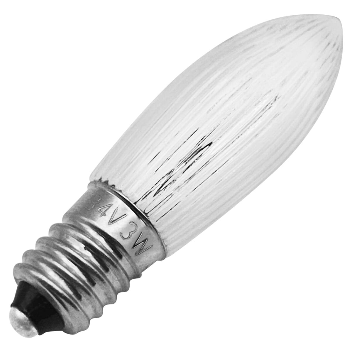 Reserve Kerstlampje E10 - Gloeilamp - 34V/3W - Warm Wit Licht - 2200K - 13 Lumen - Dimbaar - Helder