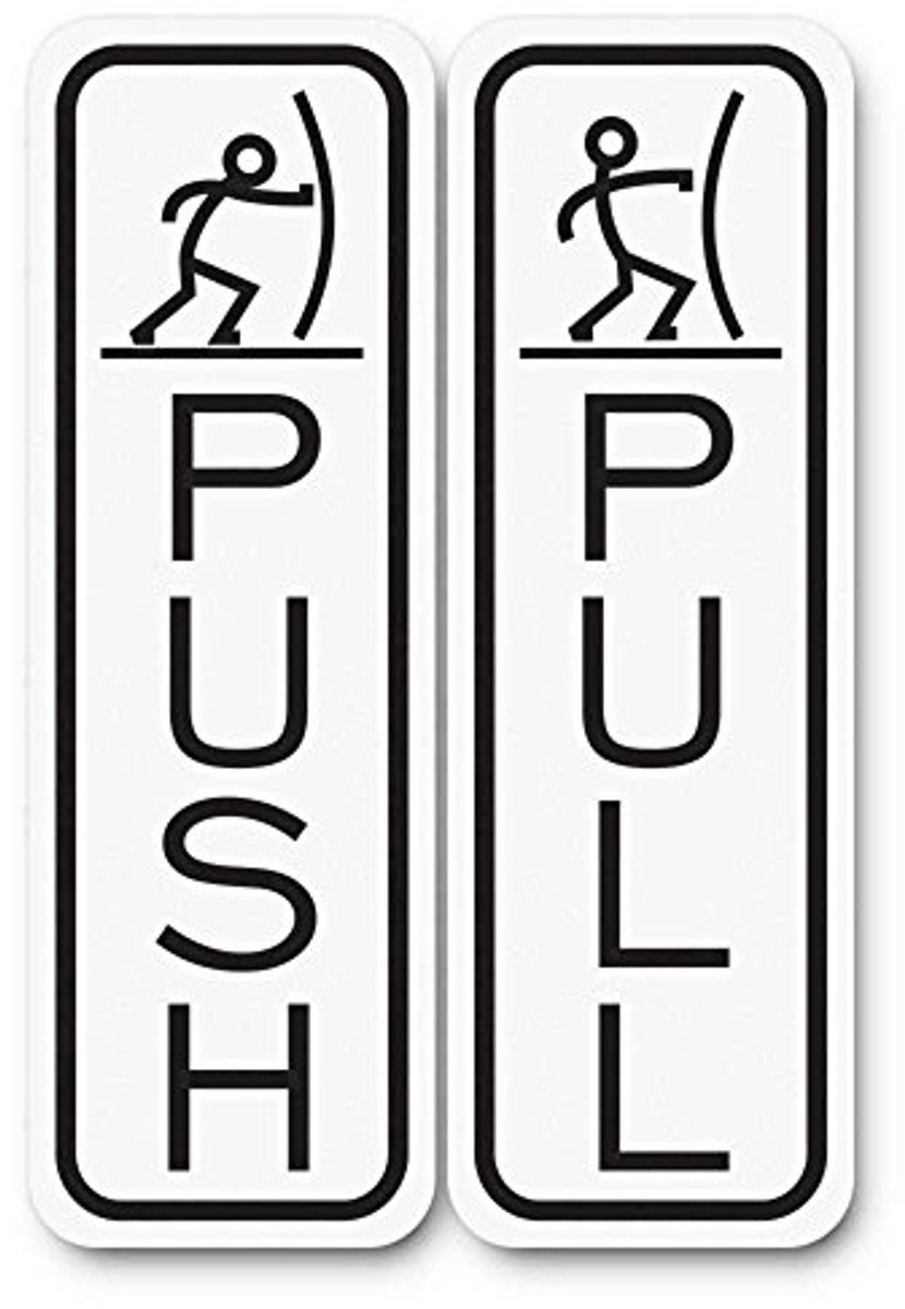 Duurzame Fun Push Pull Deurborden | Set van 2 | Grappige Deurborden voor Bedrijven
