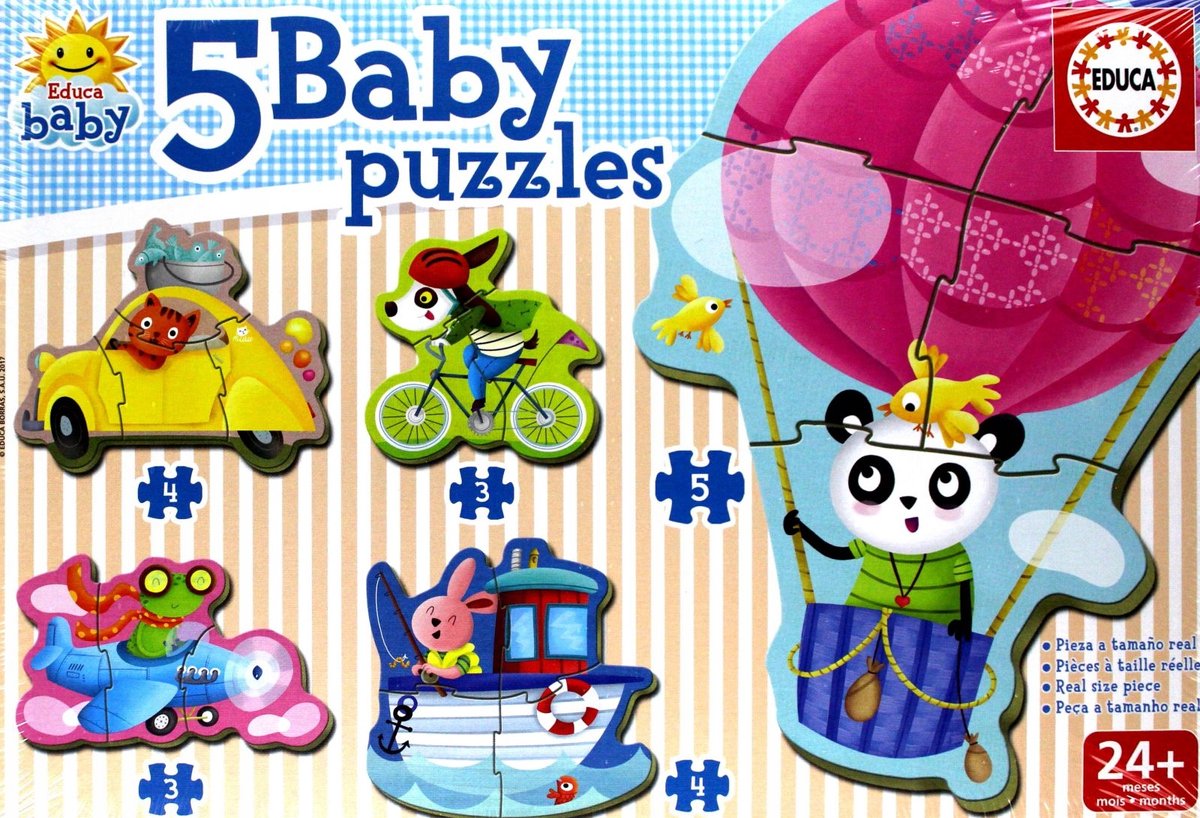 Educa Baby Puzzels: Dieren in Voertuigen (vanaf 2 jaar)
