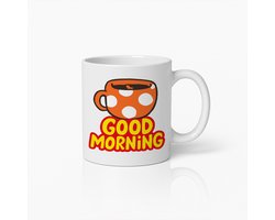Good Morning Mok – Vrolijk Stippen Ontwerp Beker, Perfect Cadeau voor Koffieliefhebbers en een Frisse Start van de Dag