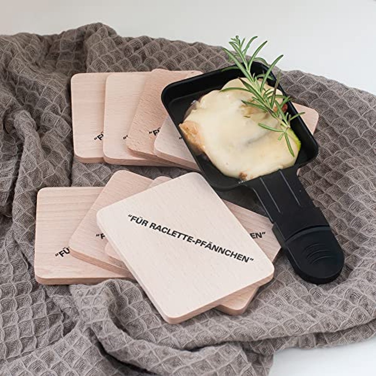 Raclette Onderzetters - Houten Pannenhouders - Tafel Beschermen - Massief Beukenhout - 8 Stuks - Geel