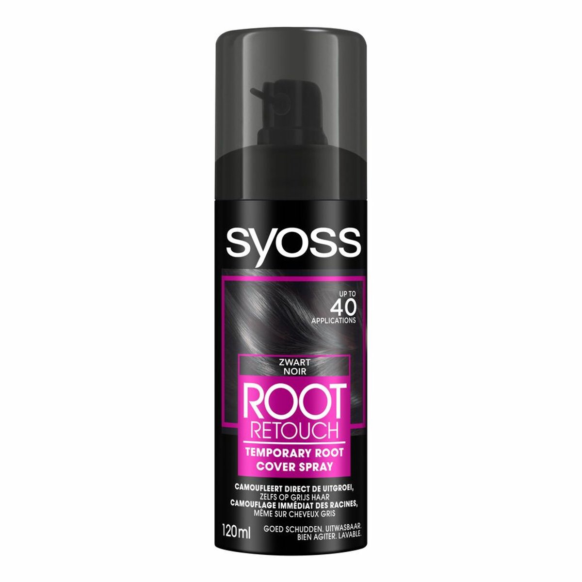 1 x SYOSS - Uitgroeispray Zwart - Uitgroeispray - Kleurbescherming - Directe Grijsdekking - Uitgroeispray - Kleurbescherming - Directe Grijsdekking - Tijdelijke Camouflage - Haarkleurbeurten