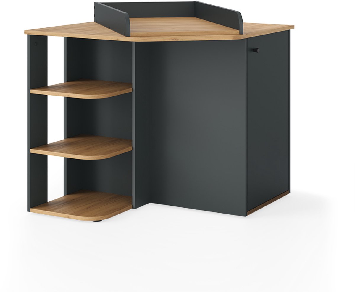 Vicco Kristian Commode – 85 x 77.3 cm met 3 gesloten compartimenten Antraciet/Artisan