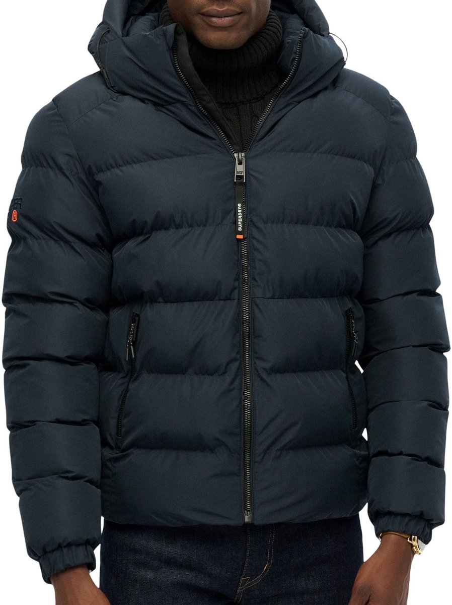 Superdry Hooded Sports Puffer Winterjas Heren Marineblauw