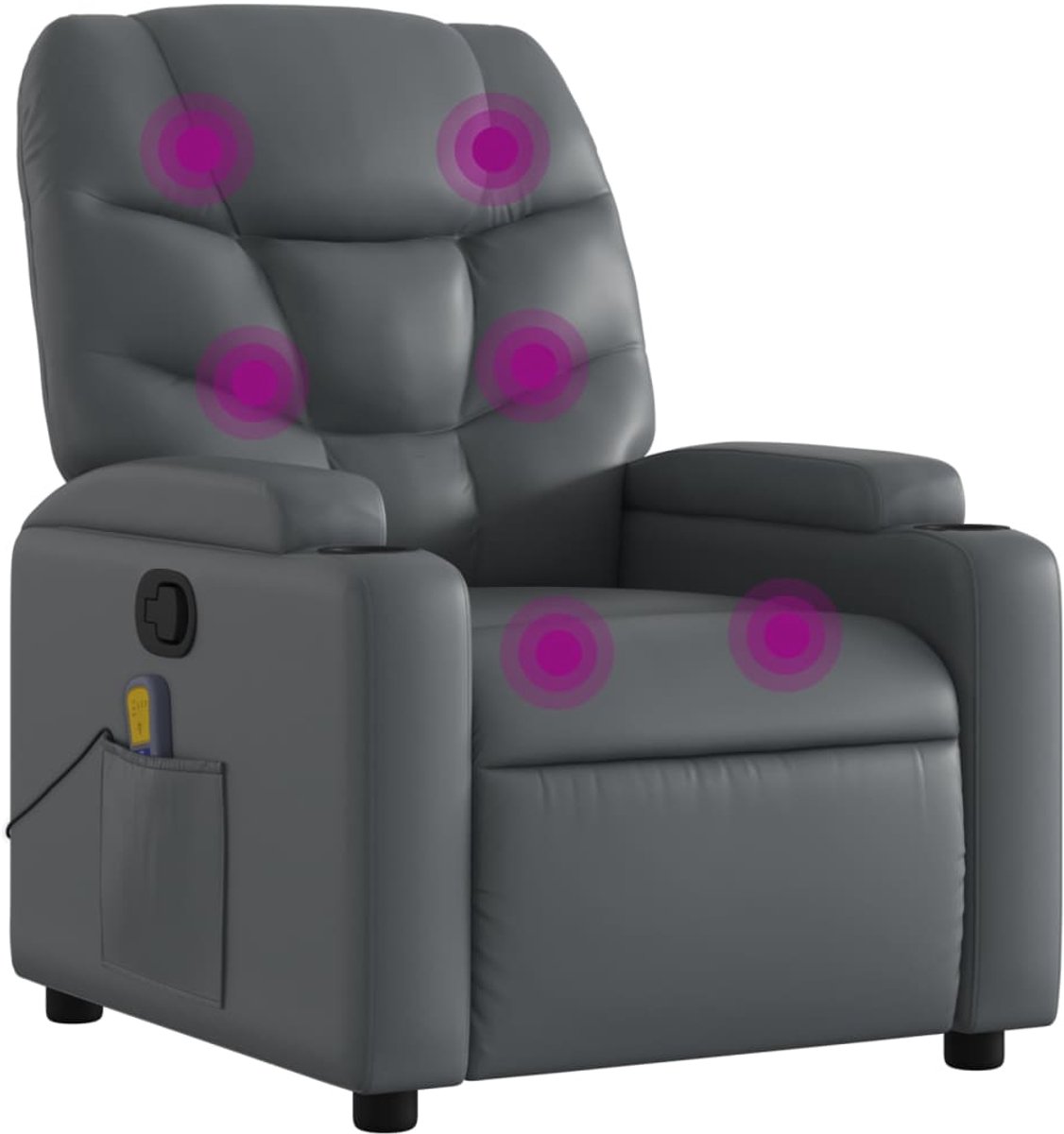 vidaXL Massagestoel - van - grijs - kunstleer