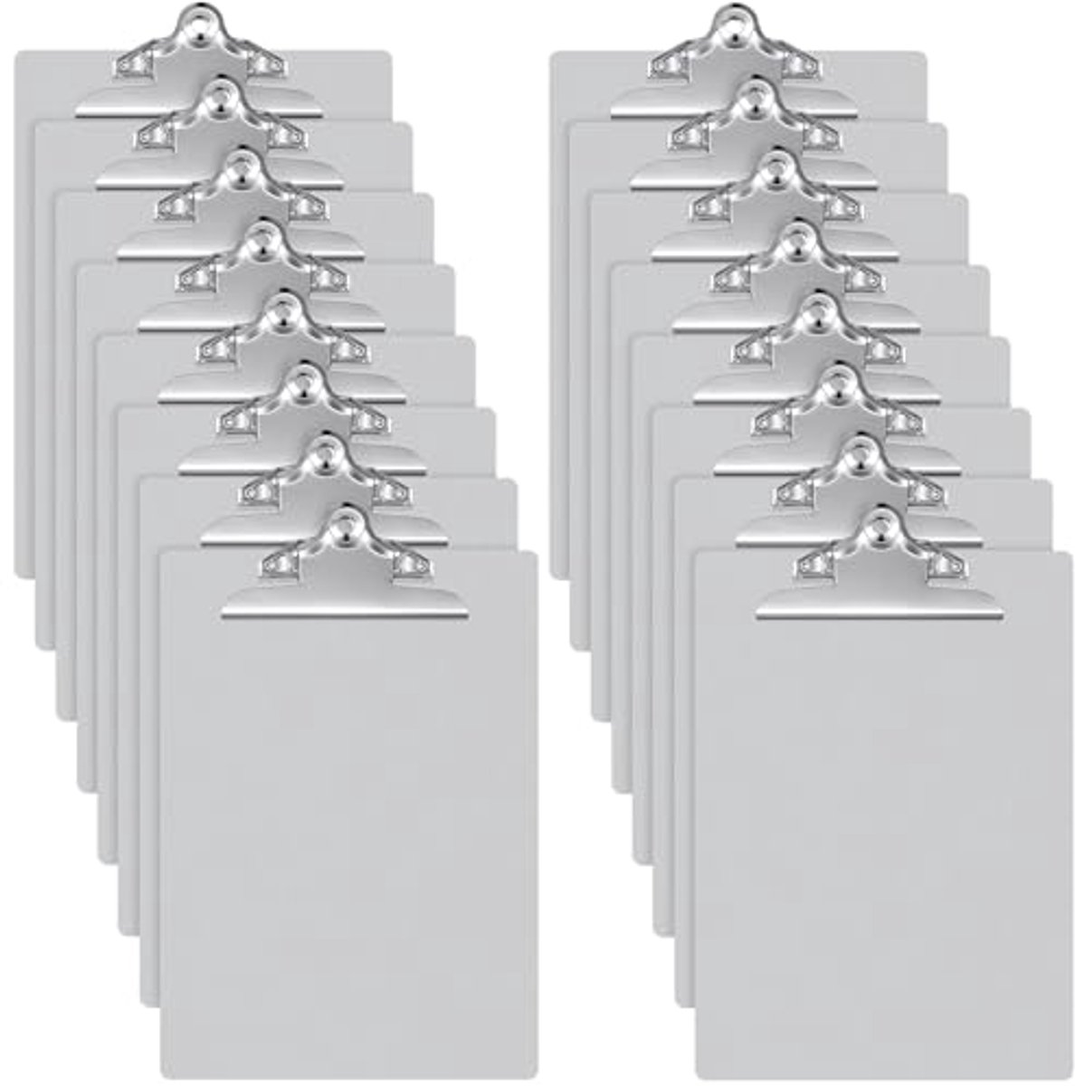 16 Metalen Klemborden voor Documenten - Aluminium Klemborden met Lage Profiel Clip en Hanggaten