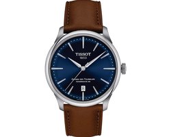 Tissot Chemin des Tourelles T1398071604100 Horloge - Leer - Bruin - Ø 42 mm