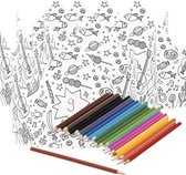 5x Knutsel papieren kroontjes/kronen om in te kleuren incl potloden - Hobbymateriaal/knutselmateriaal hoedjes inkleuren