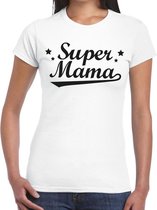 Super mama cadeau t-shirt wit dames S