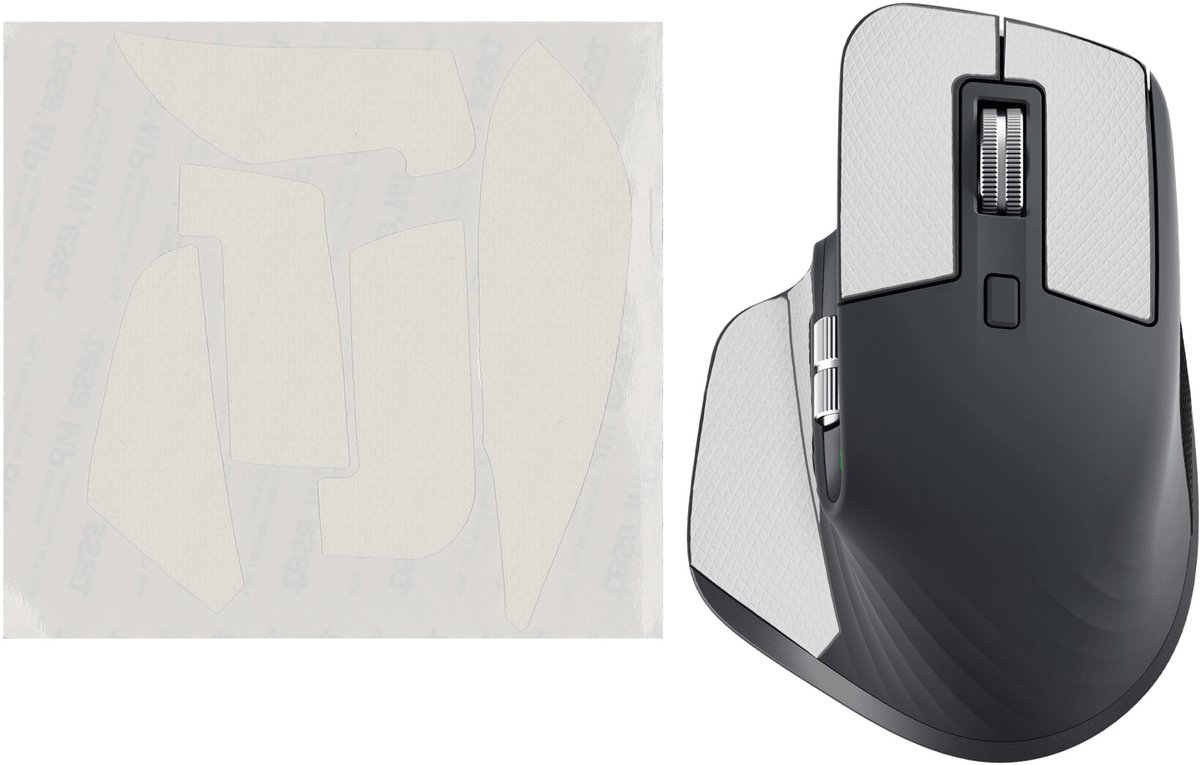 kwmobile gaming muis grip tape geschikt voor Logitech MX Master 3S muis - Antislip muistape grip - Muis grip tape in wit