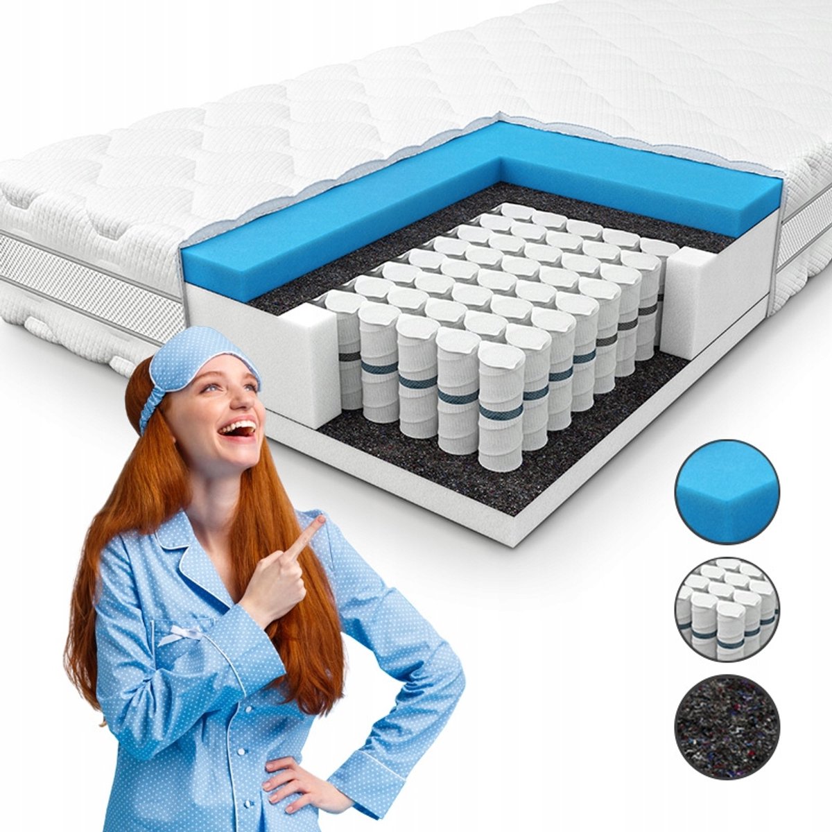 Comfy Support Matras 140x200 - Middelhard, Pocketvering