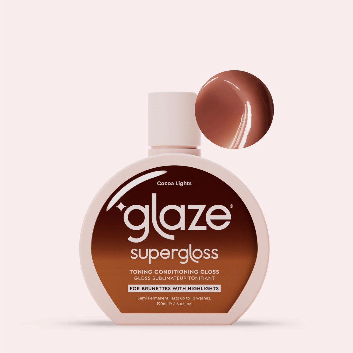 Glaze Hair Super Gloss - Color Conditioning Gloss - COCOA LIGHTS- voor middelbruin tot donkerbruin haar met highlights - Semipermanent
