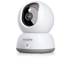 blurams Bewakingscamera, wifi, binnen, 2 K, babycamera, 360 graden, binnencamera voor baby/dieren, nachtzicht, oproep met één knop, bidirectionele audio, compatibel met Alexa en Google Assistant