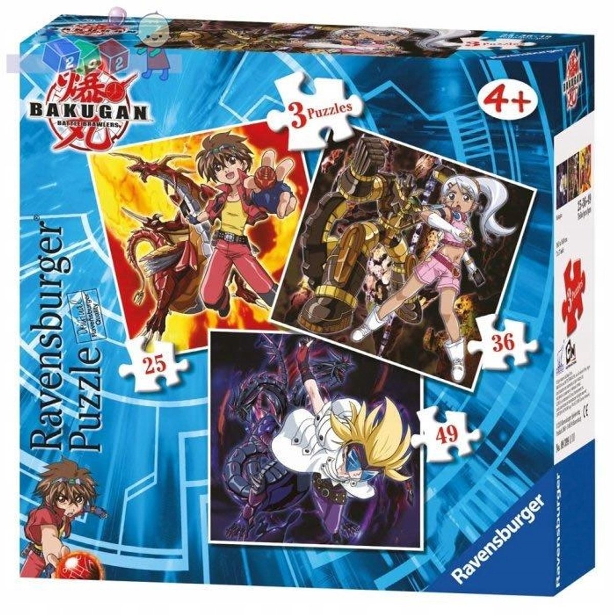 Ravensburger Bakugan 3-in-1 Puzzel (25, 36, 49 Stukjes)