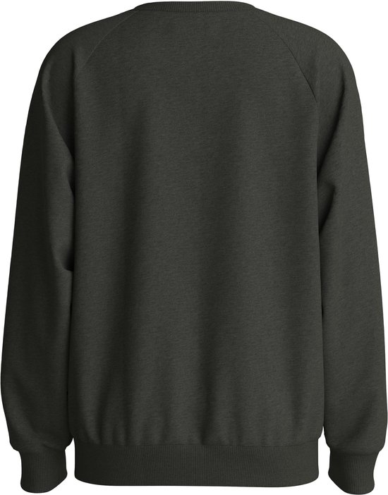Donkergrijze sweater, achterkant.