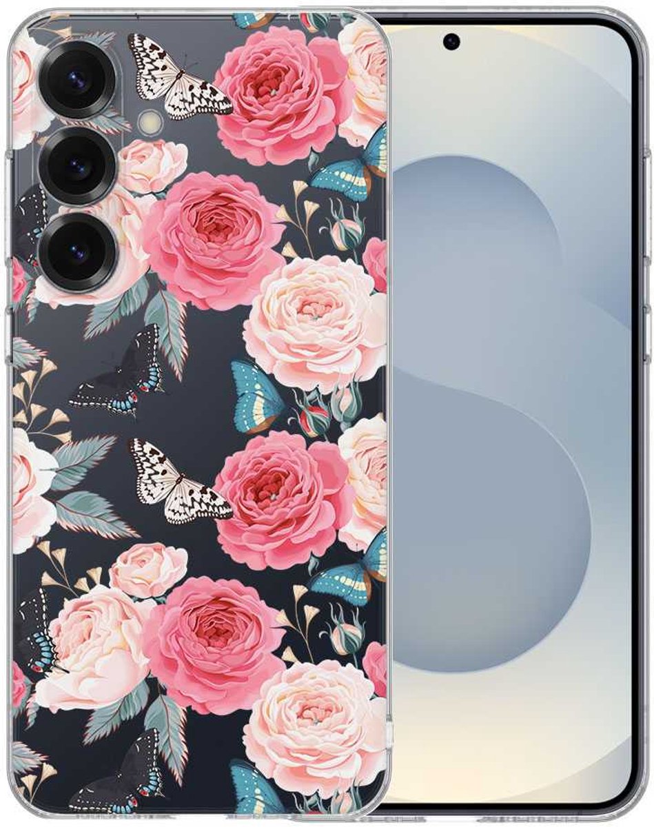 TPU Hoesje Samsung Galaxy S25 - Butterfly Roses Backcover