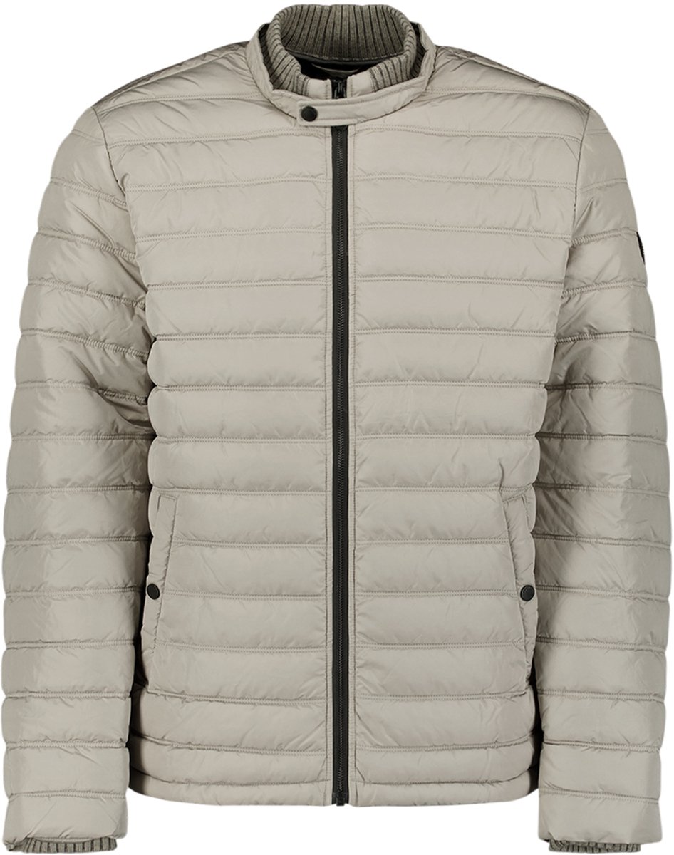 Puffer jacket met gebreide kraag