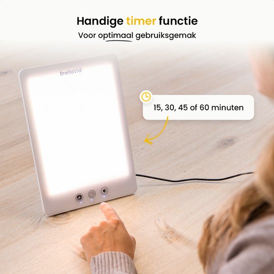 BrellaVio Daglichtlamp PRO - 12.000 Lux - Wit - Incl. Opberghoes - UV-vrije LED Lamp - Daglicht Lampen - Hobby Bureaulamp