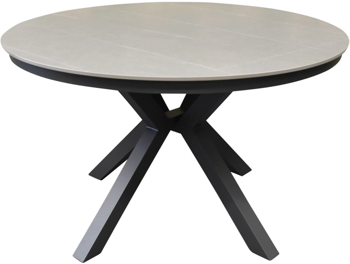 Samantha dining tuintafel 144xH75 cm rond antraciet keramisch blad