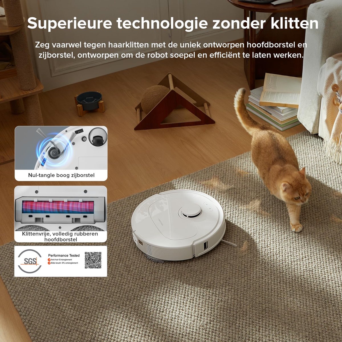 Afbeelding 3 van Roborock QV 35A robotstofzuiger - 8000Pa - met dweilfunctie - anti-verstrengeling - Dual Liftable Spinning Mops - Reactive Tech Obstacle Avoidance - Zelfreinigend - 2,7 L stofzak - 4 L watertank - Qrevo Plus/Qrevo upgrade