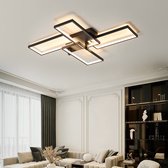 Plafonnier LED CHIWIN - Plafonnier à intensité variable - Plafonnier moderne à intensité variable avec télécommande pour salon, chambre et bureau - 90 x 65 cm - Zwart